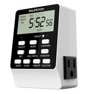 Outlet Timer,Dual Digital Light Timer with 2 Independently-controlled Outlets